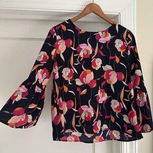 Floral Bell Sleeve Women's Blouse